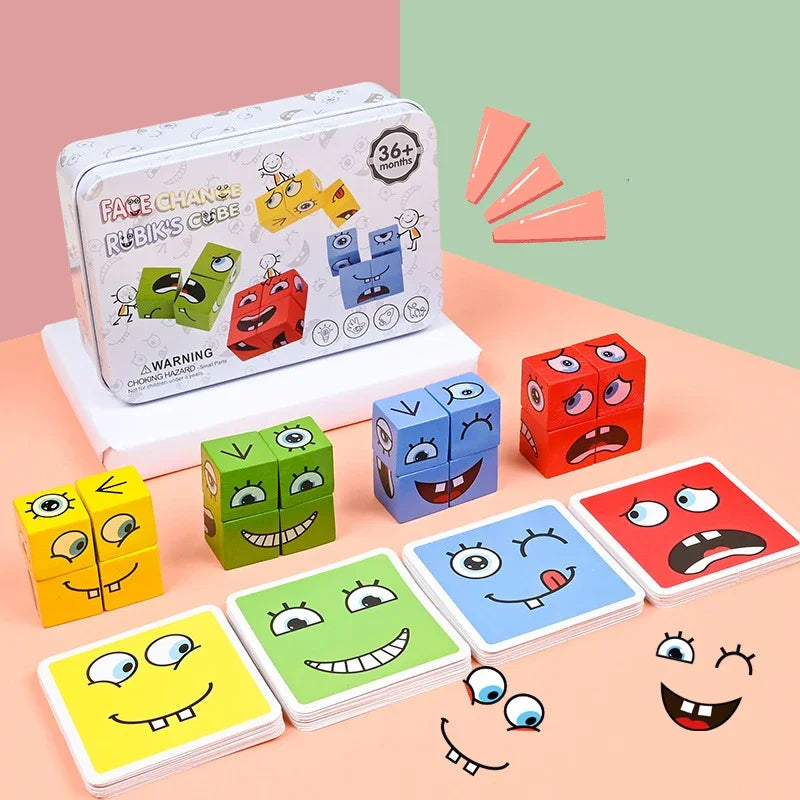 Juego Cubos de Emociones de Madera