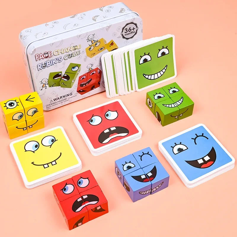 Juego Cubos de Emociones de Madera