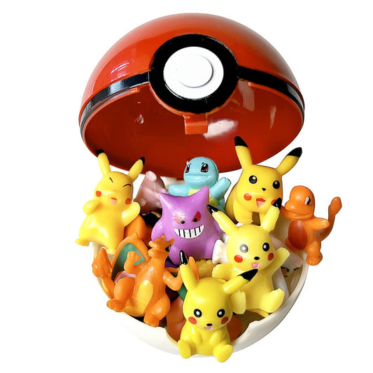 Pokebola grande + 10 figuras Pokemon