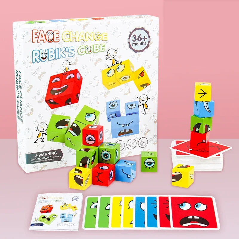 Juego Cubos de Emociones de Madera